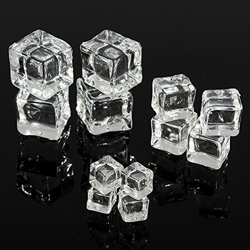 Teensery New 16 Pcs Square Clear Fake Artificial Acrylic Ice Rock Cubes Decorative Display Ice Rock Cubes (1.5cm) - Image 5
