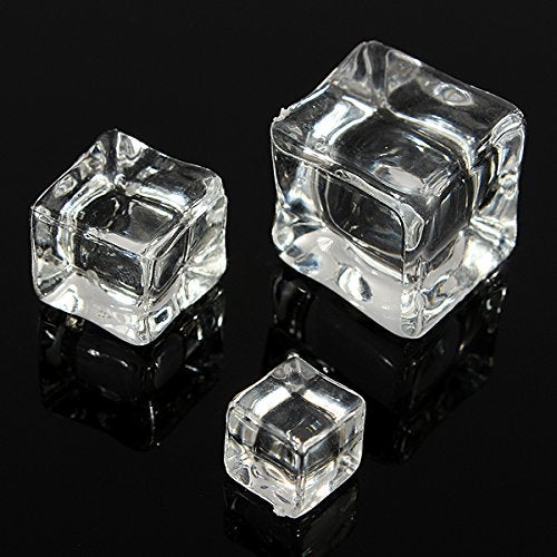Teensery New 16 Pcs Square Clear Fake Artificial Acrylic Ice Rock Cubes Decorative Display Ice Rock Cubes (1.5cm) - Image 1