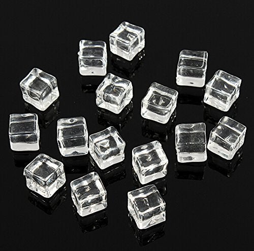Teensery New 16 Pcs Square Clear Fake Artificial Acrylic Ice Rock Cubes Decorative Display Ice Rock Cubes (1.5cm) - Image 4