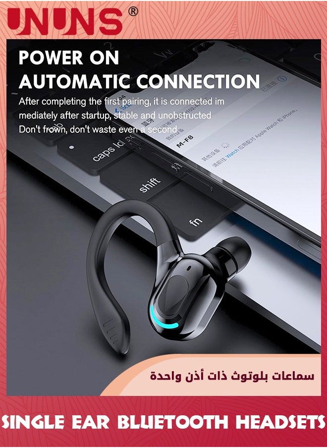 UNUNS - Single Earbuds Hook Bluetooth 5.2 In-Ear Headphone,Wireless Headset With Mic,Waterproof Earphone Hands-Free Cell Earpiece For Sports/Jogging/Hiking/Yoga/Gym/Fitness/Travel - Image 1