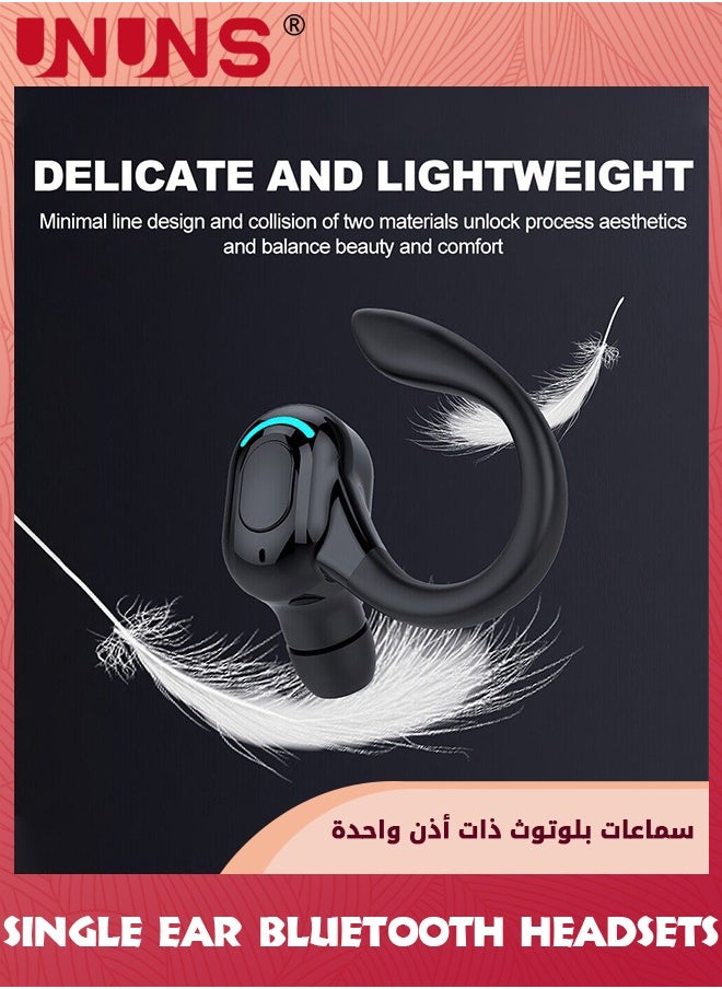 UNUNS - Single Earbuds Hook Bluetooth 5.2 In-Ear Headphone,Wireless Headset With Mic,Waterproof Earphone Hands-Free Cell Earpiece For Sports/Jogging/Hiking/Yoga/Gym/Fitness/Travel - Image 1