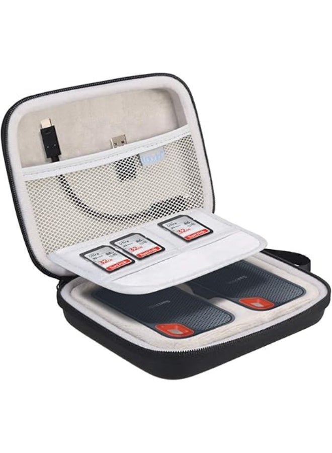 Lacdo 2-in-1 External SSD Carrying Case for SanDisk Extreme Portable External SSD SDSSDE60-G25 / G-Technology G-Drive Mobile SSD 250G 500G 1TB 2TB USB 3.1 USB-C Shockproof Protective Travel Bag - Image 1