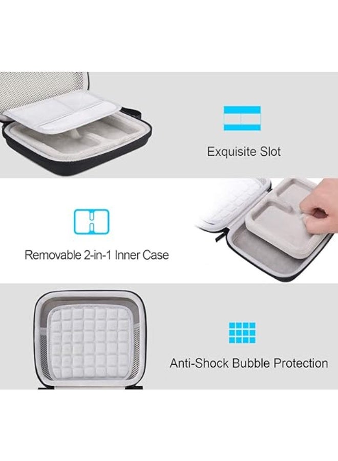 Lacdo 2-in-1 External SSD Carrying Case for SanDisk Extreme Portable External SSD SDSSDE60-G25 / G-Technology G-Drive Mobile SSD 250G 500G 1TB 2TB USB 3.1 USB-C Shockproof Protective Travel Bag - Image 5