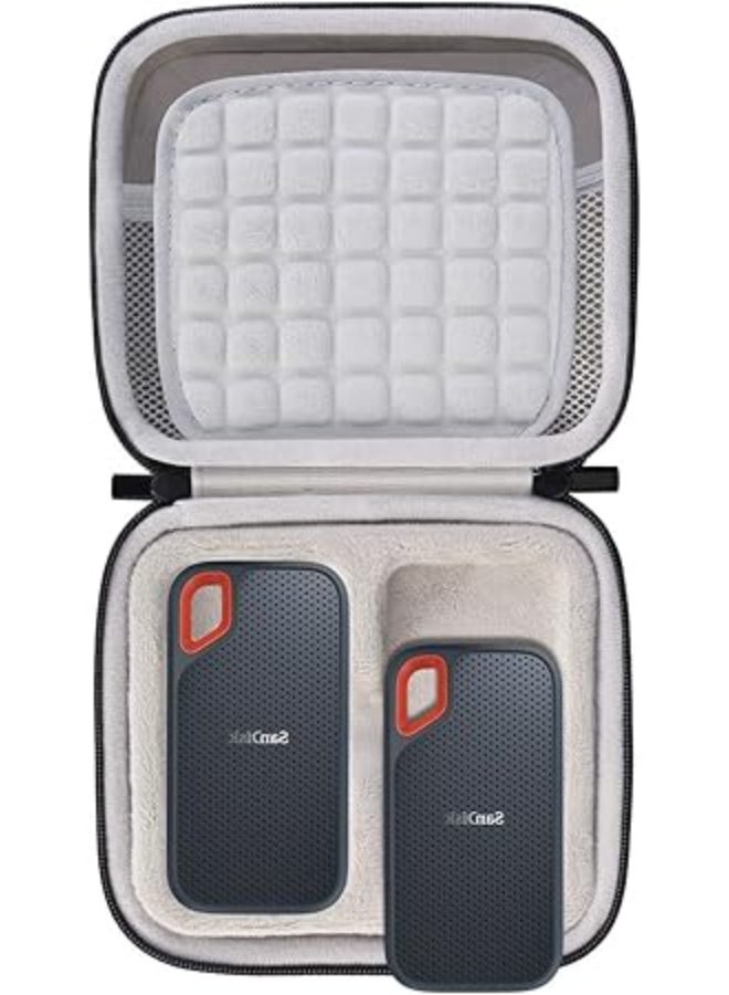 Lacdo 2-in-1 External SSD Carrying Case for SanDisk Extreme Portable External SSD SDSSDE60-G25 / G-Technology G-Drive Mobile SSD 250G 500G 1TB 2TB USB 3.1 USB-C Shockproof Protective Travel Bag - Image 3