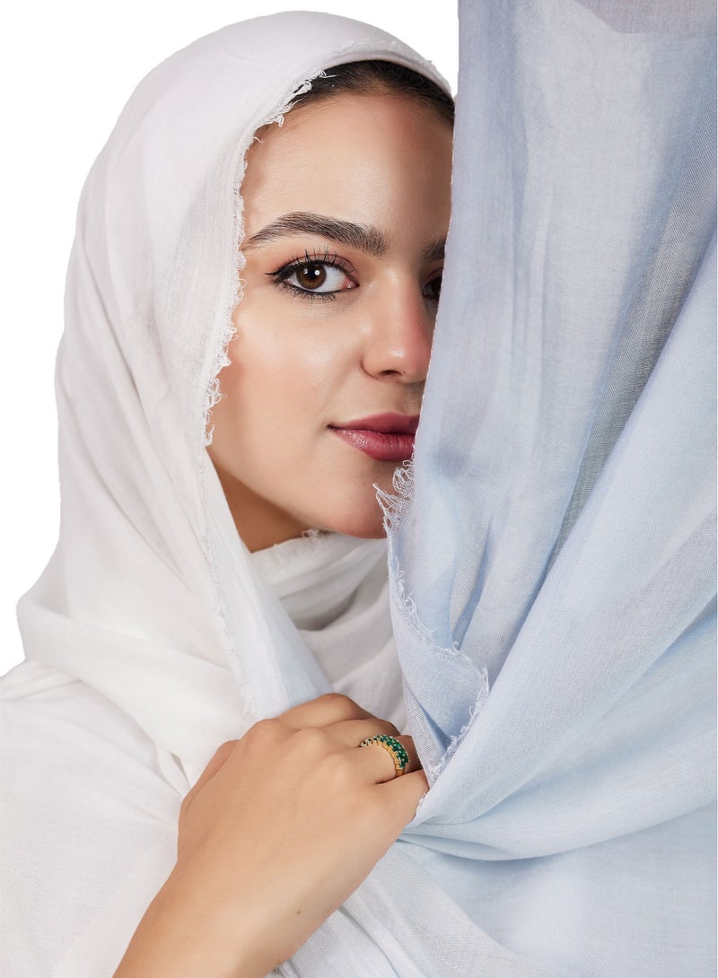 فلاور طرحة قطن مودال ديجرادية - فضي - Image 2