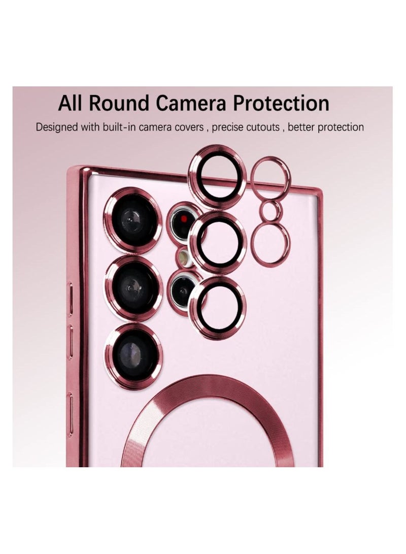 إيف Samsung Galaxy S23 Ultra Clear مع حمية العدسة الكاميرا الحافظة المغناطيسية متوافقة - Image 3