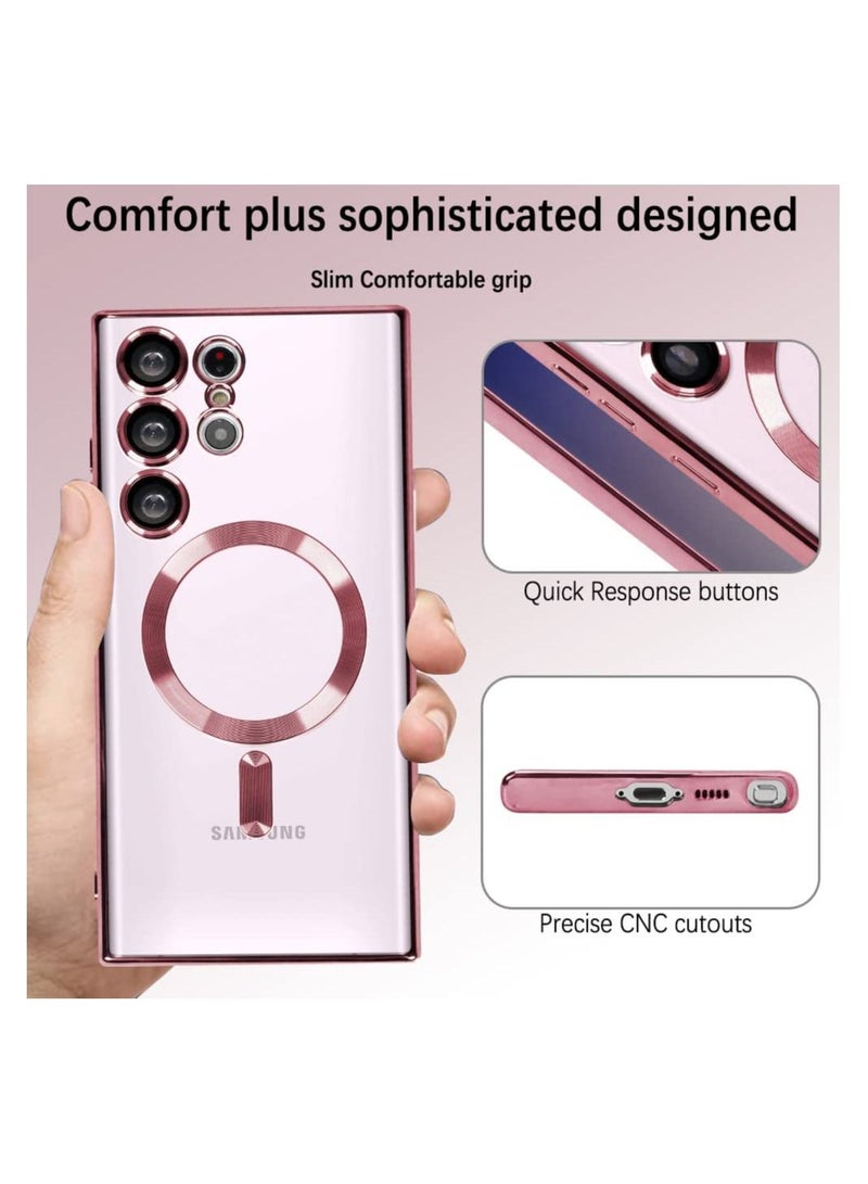 إيف Samsung Galaxy S23 Ultra Clear مع حمية العدسة الكاميرا الحافظة المغناطيسية متوافقة - Image 4