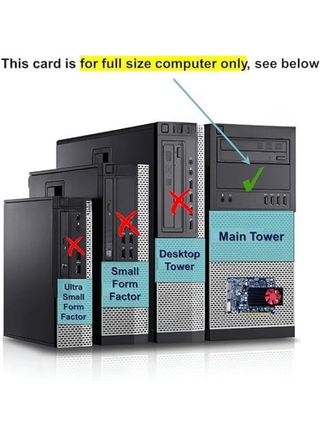 كارت شاشة R7 450 – ذاكرة 4 جيجابايت، يدعم 4K، بمنفذ عرض مزدوج وDVI، مناسب لأجهزة الكمبيوتر كبيرة الحجم - Image 2