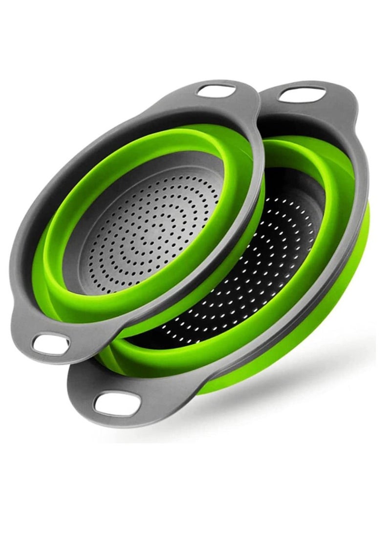 Y&D Collapsible Colander Set Food Strainers Kitchen Foldable Silicone Filter Vegetables Fruits Drain Basket  - Image 1