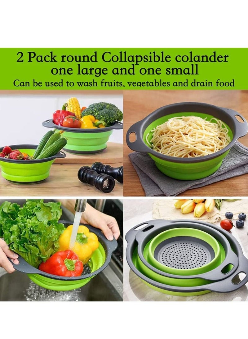 Y&D Collapsible Colander Set Food Strainers Kitchen Foldable Silicone Filter Vegetables Fruits Drain Basket  - Image 4