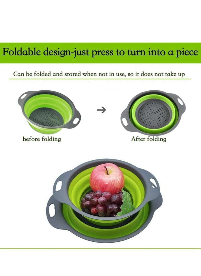 Y&D Collapsible Colander Set Food Strainers Kitchen Foldable Silicone Filter Vegetables Fruits Drain Basket  - Image 5