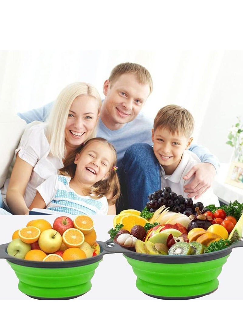 Y&D Collapsible Colander Set Food Strainers Kitchen Foldable Silicone Filter Vegetables Fruits Drain Basket  - Image 2