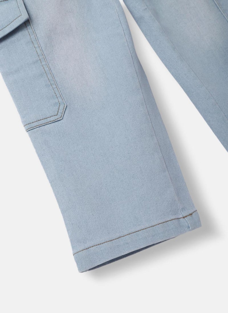 Nautinati Boys' Cotton Denim Faded Cargo Jeans - Image 5