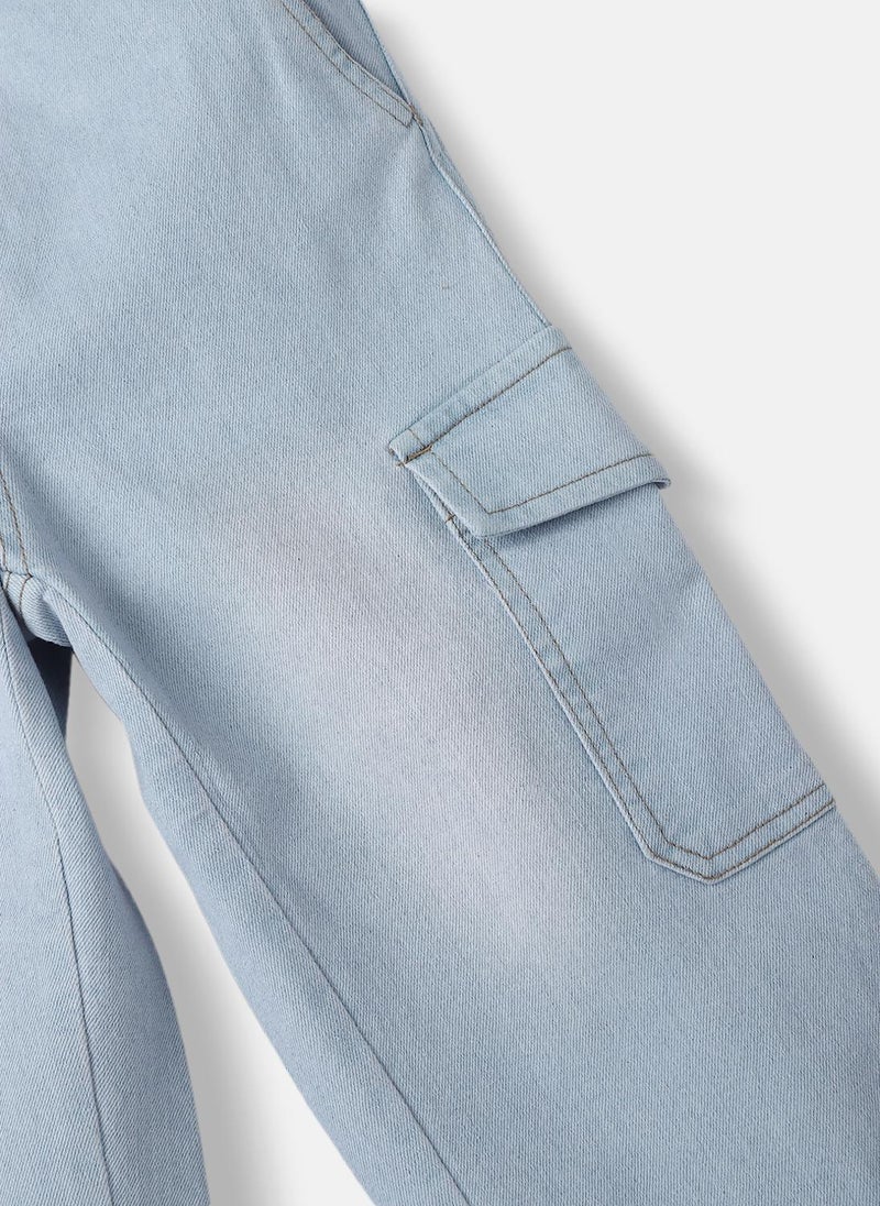 Nautinati Boys' Cotton Denim Faded Cargo Jeans - Image 4