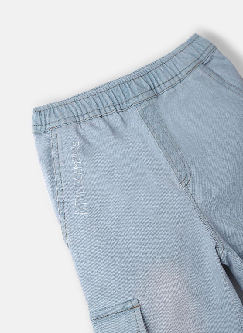 Nautinati Boys' Cotton Denim Faded Cargo Jeans - Image 3