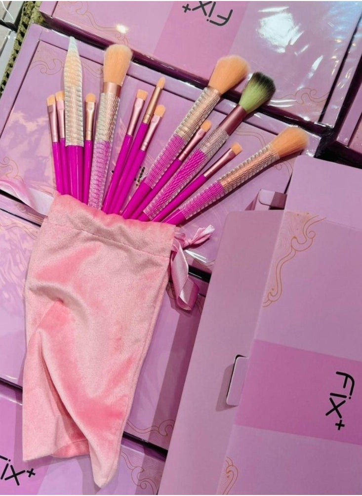 Fix - 13 Pieces Gorgeous Professional Makeup Brush Set (color may be vary), 13 Cosmetic Brushes, Cosmetics Brush Set with Cosmetic Pouch. - Image 1