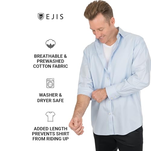 Ejis Sweatproof Undershirt for Men | V-Neck Cotton | Classic Fit T Shirt with Sweat Pads | Odor Resistant | Blocks Sweat (Large, White) - Image 3