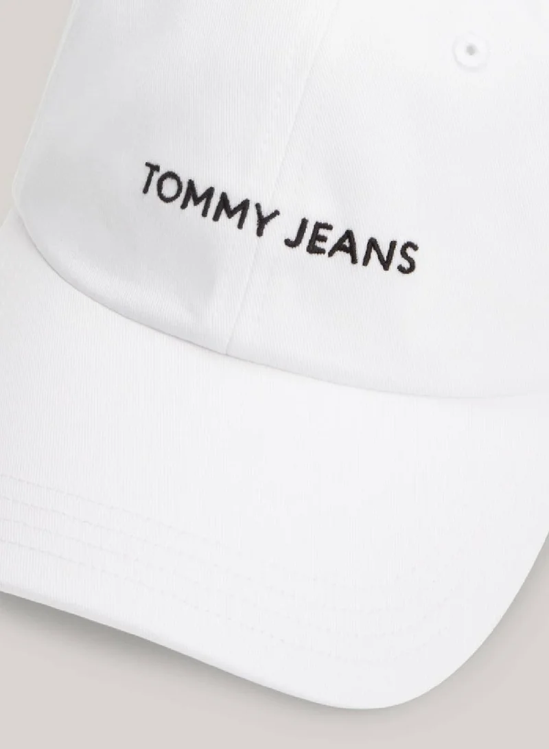 TOMMY JEANS Men's Linear Logo Cap - Cotton, White