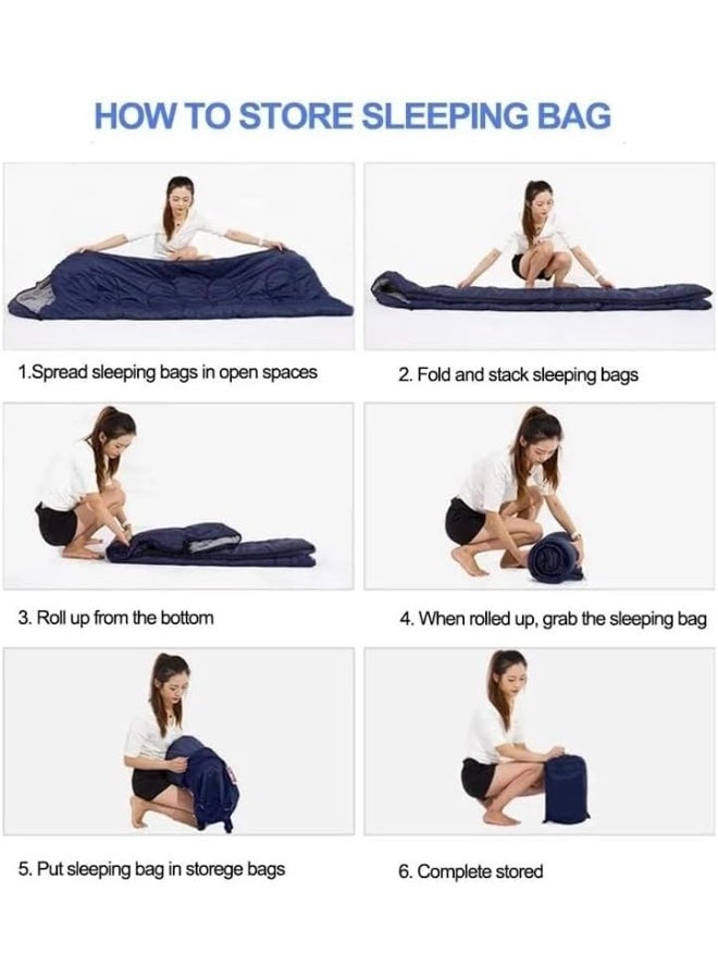 Kimaya Premium Camping Sleeping Bag Ultralight Waterproof Sleeping Bags for Adults Kids Girls Women Cotton Hollow Filled 5-20 Degree for Backpacking Hiking Nature Hike Camping Mountaineering with Compression Sack (Blue)  - Image 3