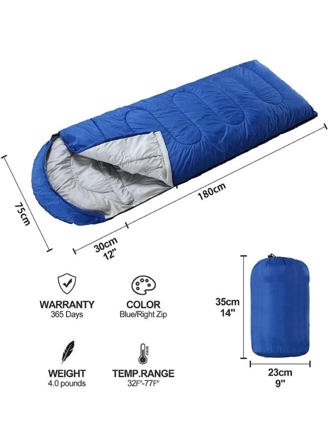 Kimaya Premium Camping Sleeping Bag Ultralight Waterproof Sleeping Bags for Adults Kids Girls Women Cotton Hollow Filled 5-20 Degree for Backpacking Hiking Nature Hike Camping Mountaineering with Compression Sack (Blue)  - Image 4
