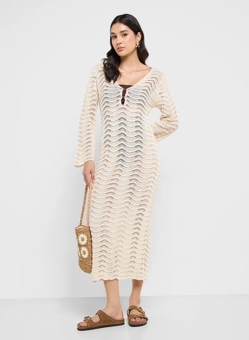 Ginger Crochet Knit Dress
