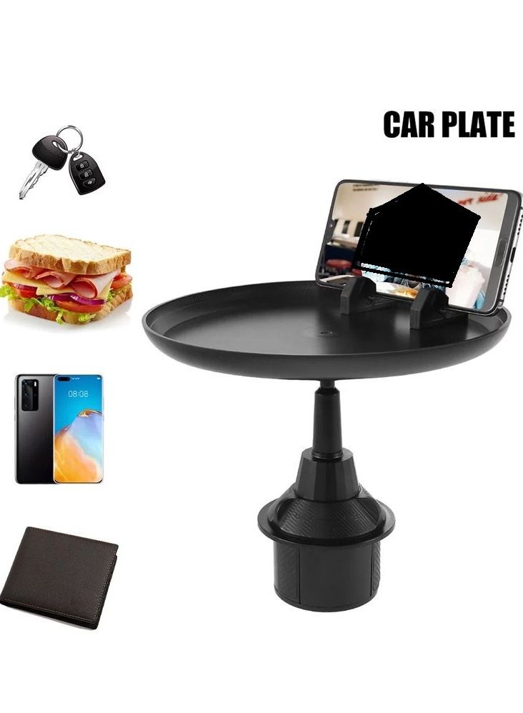 Generic Car Food Tray Plate Rack & Phone Holder Black 1 pc  - Image 2