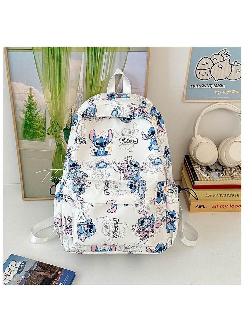 STITCH حقيبة ظهر طلابية بطباعة خياطة حقيبة عصرية بسعة كبيرة خفيفة الوزن حقيبة ترفيهية للطلاب 30*40*13 سم - Image 1