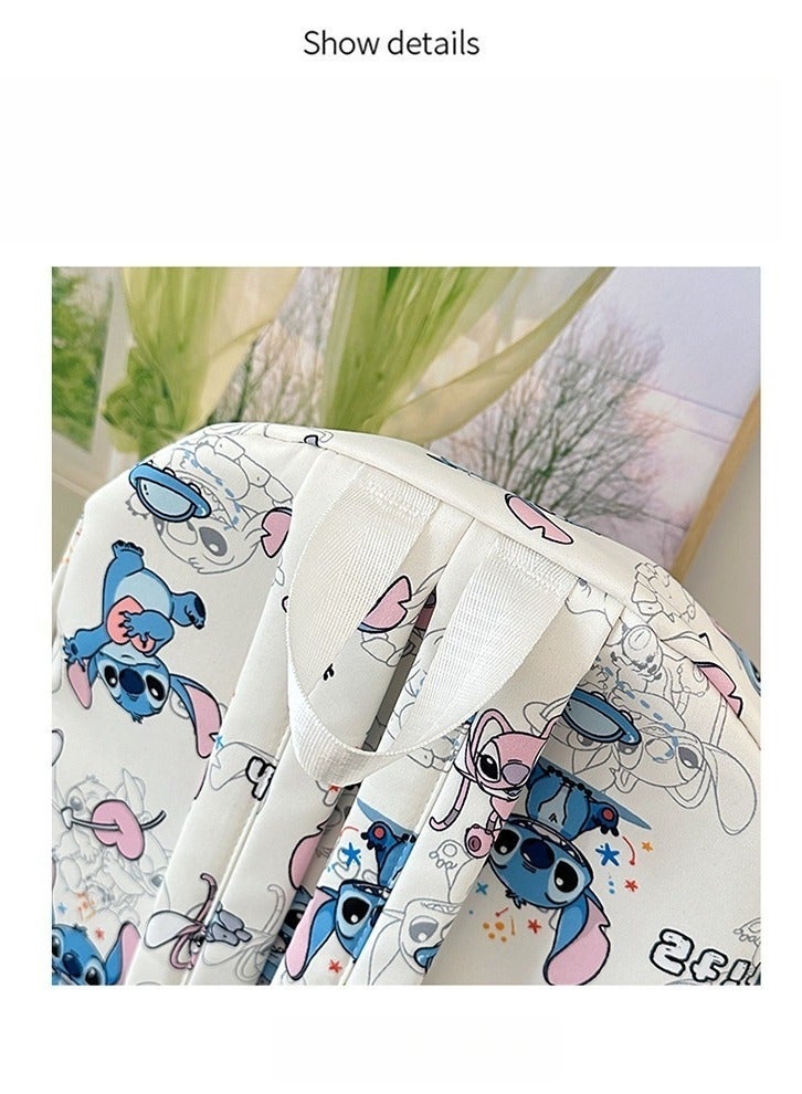 STITCH حقيبة ظهر طلابية بطباعة خياطة حقيبة عصرية بسعة كبيرة خفيفة الوزن حقيبة ترفيهية للطلاب 30*40*13 سم - Image 3