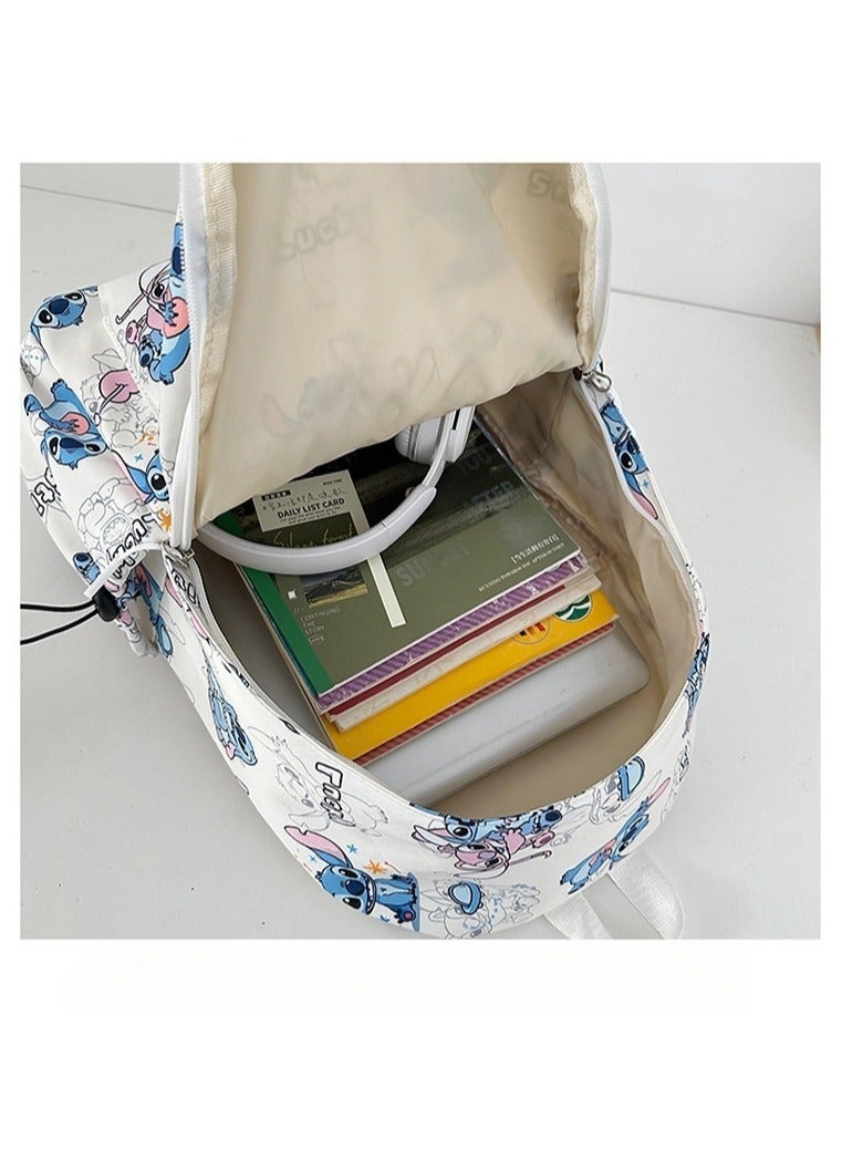 STITCH حقيبة ظهر طلابية بطباعة خياطة حقيبة عصرية بسعة كبيرة خفيفة الوزن حقيبة ترفيهية للطلاب 30*40*13 سم - Image 5