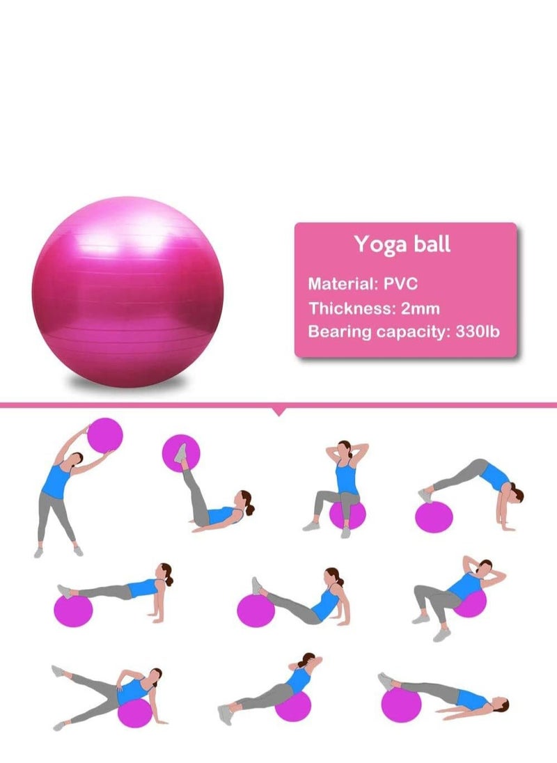 YOMA Yoga Ball With Air Pump red color 75cm and 65cm  - Image 2