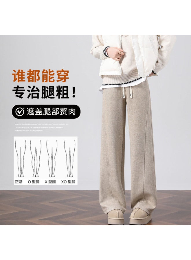 Hstyle high-waisted Wide-leg Pants Women's 2025 Spring/autumn Collection Slimming Premium Straight-cut Casual Trousers - Image 3