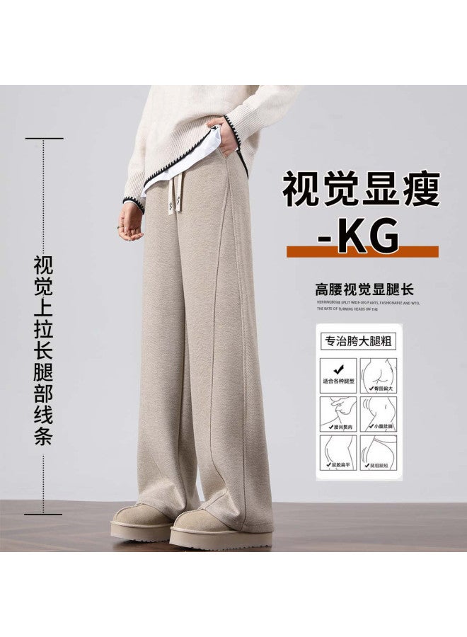 Hstyle high-waisted Wide-leg Pants Women's 2025 Spring/autumn Collection Slimming Premium Straight-cut Casual Trousers - Image 4
