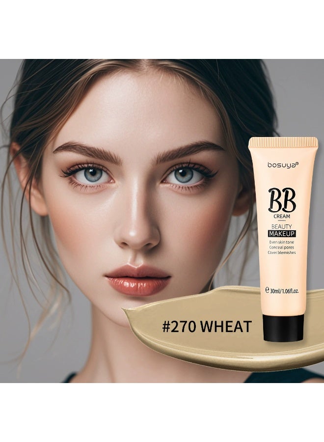 BOSUYA BB Cream, Moist the Skin BB Cream, Nourishing Lightweight Waterproof BB Cream, Natural Foundation, Full Coverage Matte Concealer 30ml，#270 WHEAT - Image 2