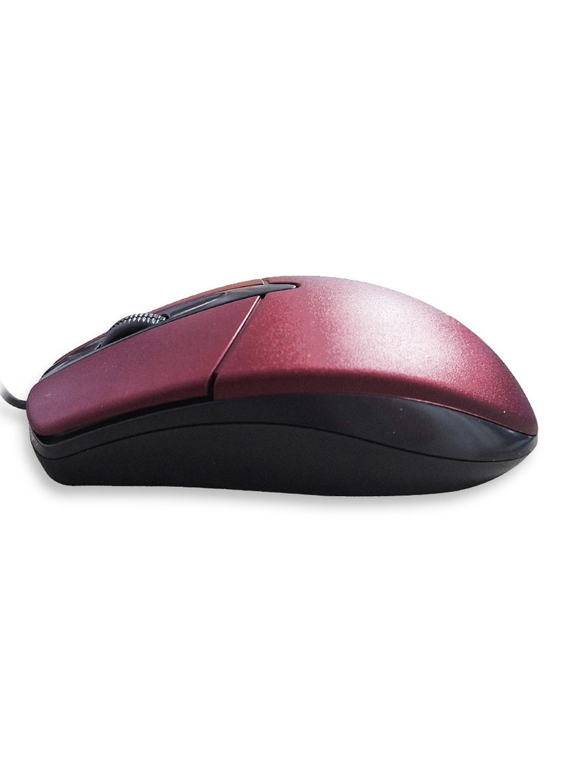 Generic - Optical Wired Gaming Mouse High-precision 1200DPI , Wheel durable and comfortable non-slip design , Anti-skid design of anti-sweat comfort waist , use it in home or office , matching with pc and laptops - Red - Image 1