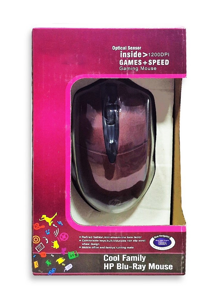 Generic - Optical Wired Gaming Mouse High-precision 1200DPI , Wheel durable and comfortable non-slip design , Anti-skid design of anti-sweat comfort waist , use it in home or office , matching with pc and laptops - Red - Image 1