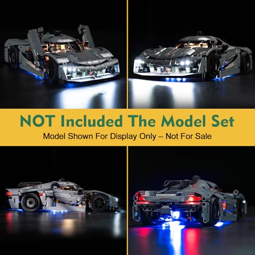 LocoLee Light Compatible with Lego 42173 Koenigsegg Jesko Absolut Grey Hypercar No Models Only Light Creative Lighting Set Accessories Compatible with Lego 42173 Set Standard Version - Image 5