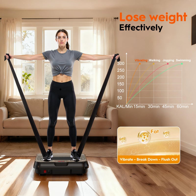 YDBDBW Vibration Plate Exercise Machine, Vibrating Plate for Lymphatic Drainage, 400 Lbs Capacity 250 Speed Levels Whole Body Fat Burner Weight Loss Shake Board, Vibrate Platform Machine - Image 5