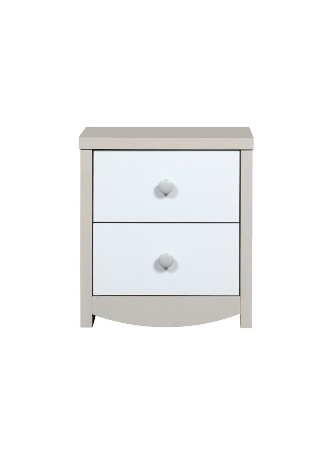 DANUBE HOME Hazel 2-Drawer Nightstand Stylish Bedroom Nightstand Modern Storage Solution With Spacious Drawers Durable And Elegant Home DÃ©cor For Bedside - Light Beige And White - Image 4