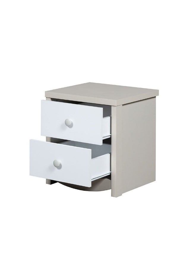 DANUBE HOME Hazel 2-Drawer Nightstand Stylish Bedroom Nightstand Modern Storage Solution With Spacious Drawers Durable And Elegant Home DÃ©cor For Bedside - Light Beige And White - Image 5