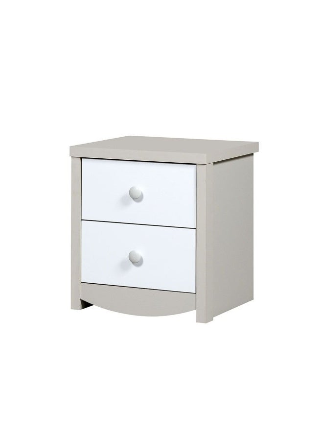 DANUBE HOME Hazel 2-Drawer Nightstand Stylish Bedroom Nightstand Modern Storage Solution With Spacious Drawers Durable And Elegant Home DÃ©cor For Bedside - Light Beige And White - Image 3