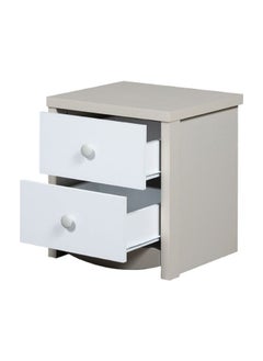 DANUBE HOME Hazel 2-Drawer Nightstand Stylish Bedroom Nightstand Modern Storage Solution With Spacious Drawers Durable And Elegant Home DÃ©cor For Bedside - Light Beige And White  - Image 4