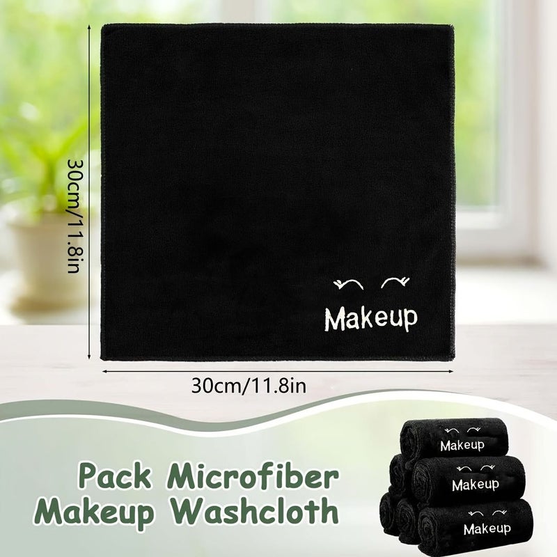 Reusable Makeup Remover Cloths 5 Pack Facial Cleansing Towel Water Absorbent Skin Care Black - Image 4