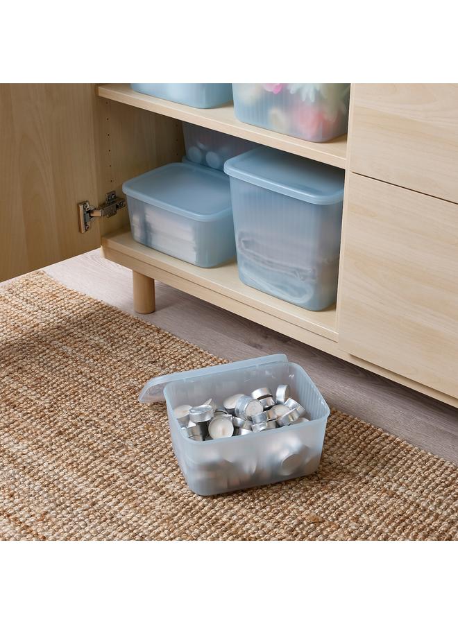 Zaboon Storage box with lid, transparent grey-blue, 18x24x12 cm/3.5 l - Image 2