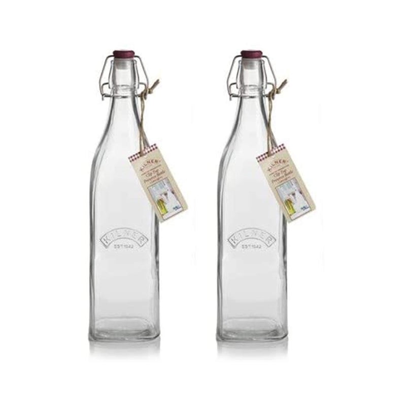 Kilner Clip Top Preserver Bottle 1Litre Twin Pack