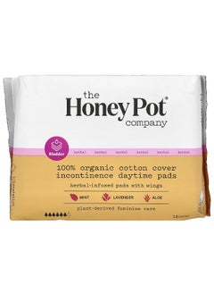 the Honey Pot company The Honey Pot Company, Herbal-Infused Pads With Wings, Daytime, 16 Count  - Image 1