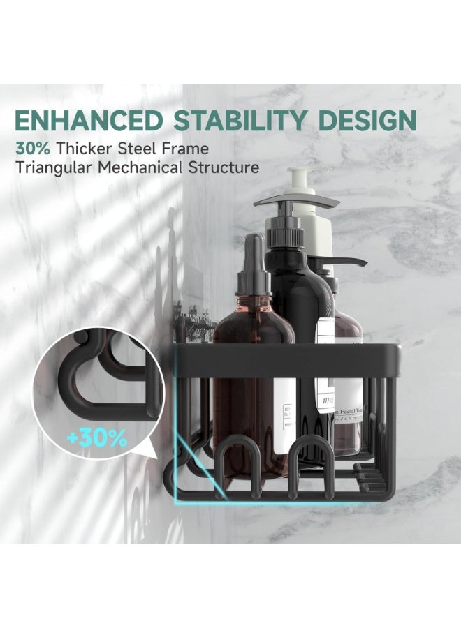 Rustproof & Waterproof Shower Caddy 6-Pack, No Drilling Adhesive Shelves Rack with Soap Holder, Large Capacity Bathroom Organizers and Storage, Wall-Mounted Kitchen & Home Decor - Image 2