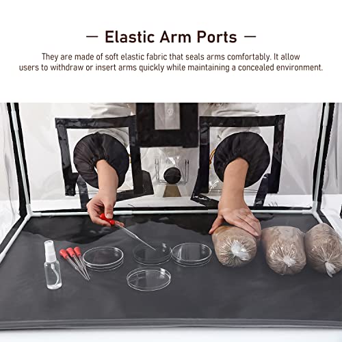 Lovely Ran Large Still Air Box Mushroom Mycology Fume Hood Propagation StationsGrow Kit Mushroom Grow Bags Your Monotub Kit Mushroom Planting BagTent for Spores Horticulture Supplies （31.5 * 20.5 * 20.5inch） - Image 4