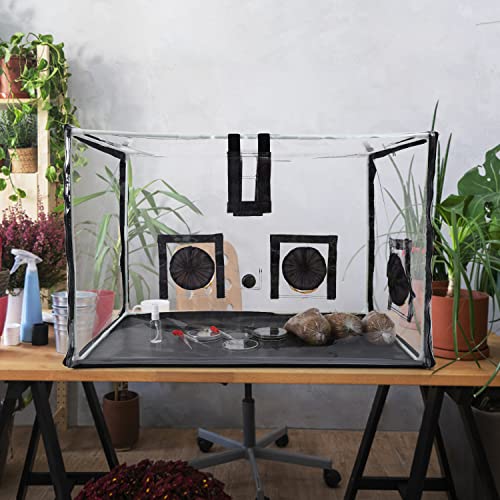 Lovely Ran Large Still Air Box Mushroom Mycology Fume Hood Propagation StationsGrow Kit Mushroom Grow Bags Your Monotub Kit Mushroom Planting BagTent for Spores Horticulture Supplies （31.5 * 20.5 * 20.5inch） - Image 3