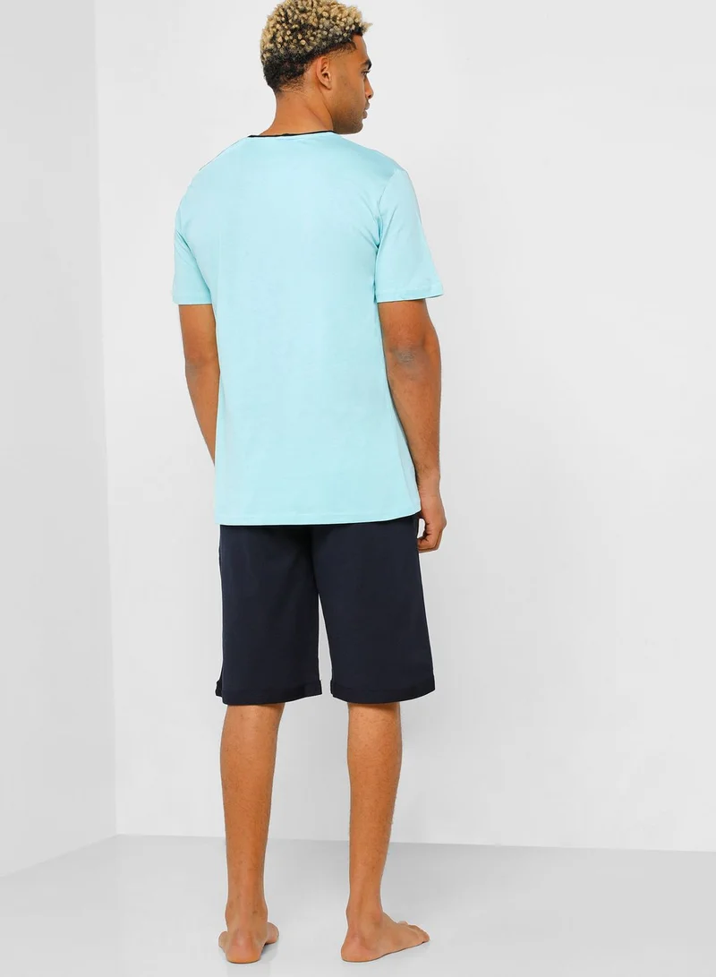 U.S. Polo Assn. Crew Neck T-Shirt And Shorts Set