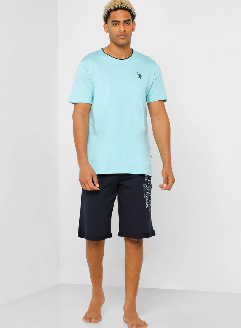 U.S. Polo Assn. Crew Neck T-Shirt And Shorts Set